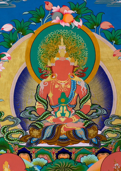 Thangka painting not yet finished, Qinghai province, Wutun, China