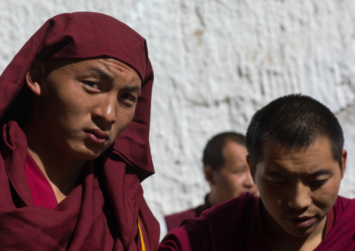 Monks in Rongwo monastery, Tongren County, Longwu, China