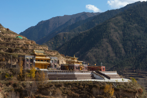Chong Gon monastery landscape, Tongren County, Longwu, China