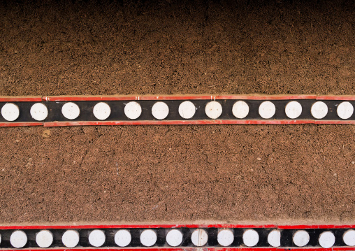 Detail of a wooden wall in Bongya monastery, Qinghai province, Mosele, China