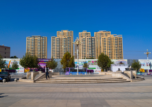 New buildings construction in the city center, Gansu province, Linxia, China
