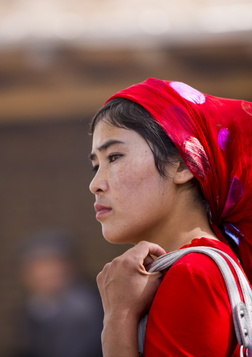 Young Uyghur Woman, Opal Village Market, Xinjiang Uyghur Autonomous Region, China