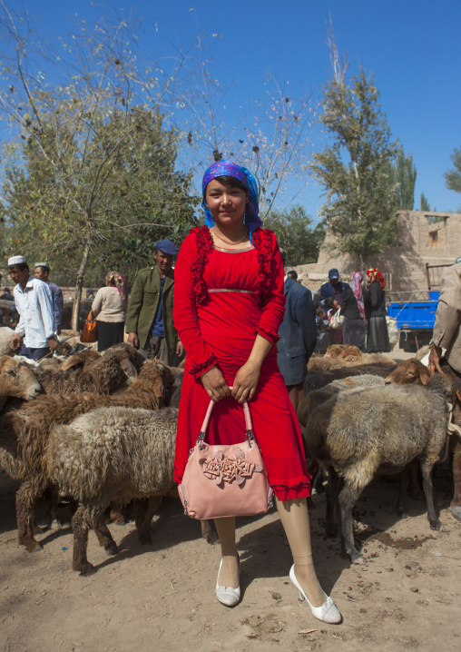 Young Uyghur Woman, Opal Village Market, Xinjiang Uyghur Autonomous Region, China