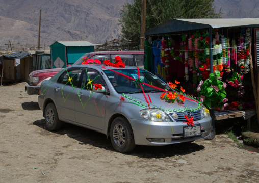 Afghan car decorated for a wedding, Badakhshan province, Ishkashim, Afghanistan