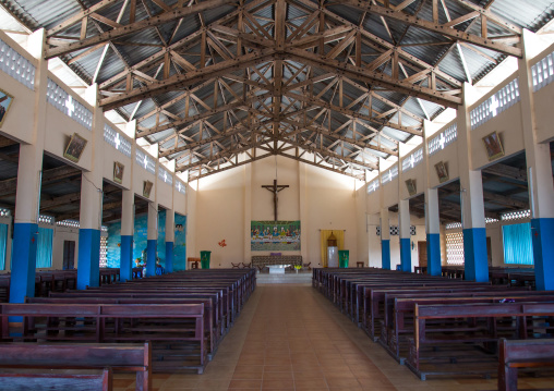 Benin, West Africa, Ganvié, interior of church on lake nokoue