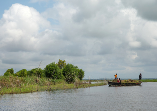 Benin, West Africa, Ganvié, boat on lake nokoue