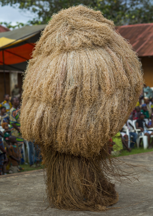 Benin, West Africa, Porto-Novo, zangbeto guardian of the night spirit dance in the royal palace