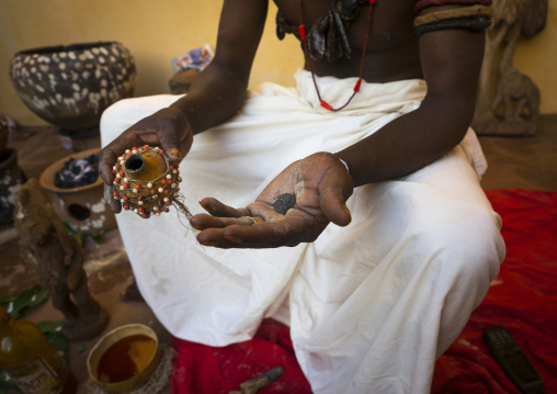 Benin, West Africa, Bonhicon, kagbanon bebe voodoo priest during a ceremony