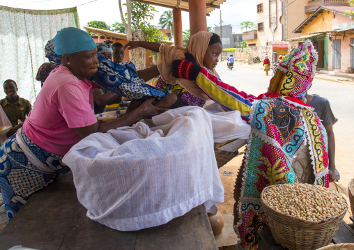 Benin, West Africa, Porto-Novo, egoun egoun spirit of the deads asks money to people in exchange of blessings