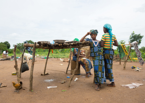 Benin, West Africa, Taneka-Koko, fulani peui tribe children in a village