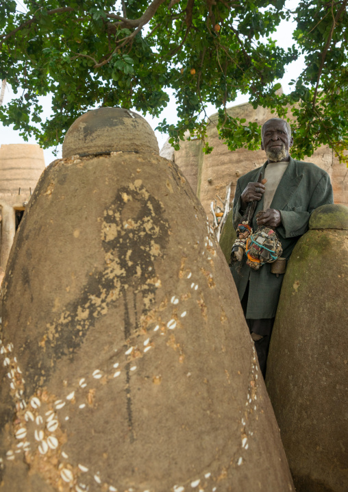 Benin, West Africa, Boukoumbé, voodoo altars representing the spirits of the dead people from the traditional tata somba house