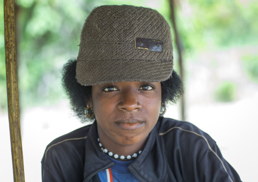 Benin, West Africa, Gossoue, fulani peul tribe boy with fashionable clothes