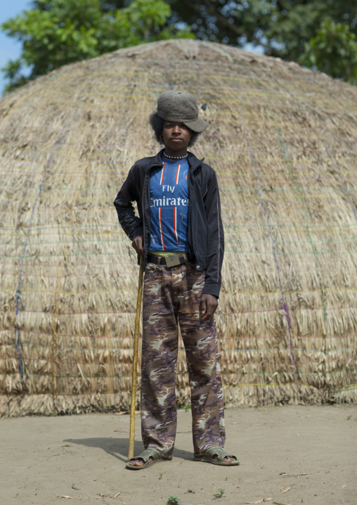 Benin, West Africa, Gossoue, young peul with modern and fashionable clothes