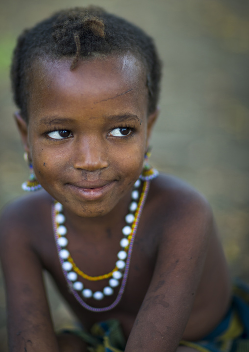 Benin, West Africa, Gossoue, fulani peul tribe little girl