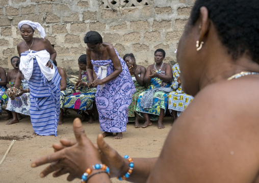 Benin, West Africa, Bopa, women dancing during a traditional voodoo ceremony