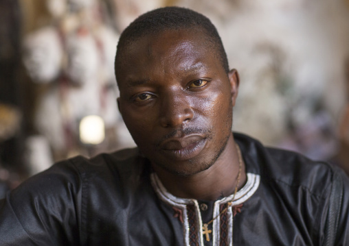 Benin, West Africa, Bonhicon, kagbanon bebe voodoo priest portrait