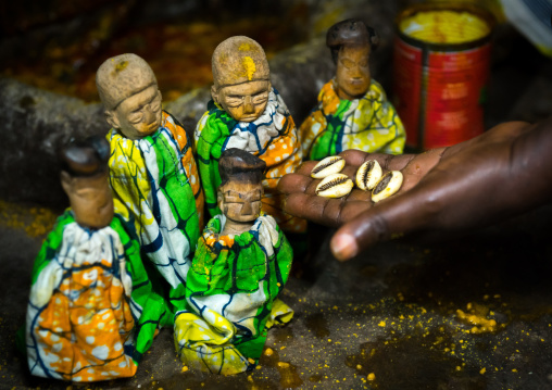 Benin, West Africa, Bopa, miss ablossi uses cauris shells to communicate with her five dead twins