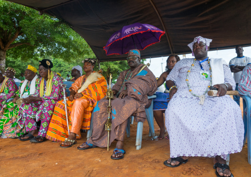 Benin, West Africa, Ouidah, traditional kings meeting