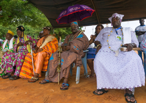 Benin, West Africa, Ouidah, traditional kings meeting