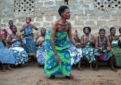 Benin, West Africa, Bopa, women dancing during a traditional voodoo ceremony
