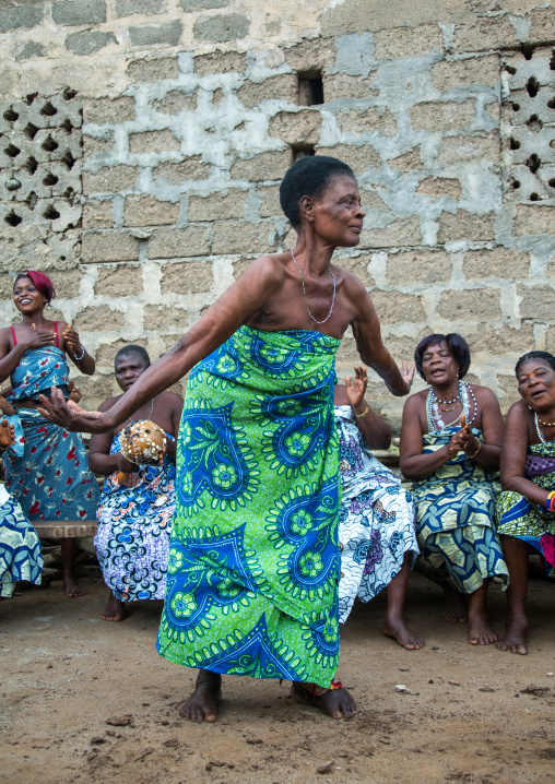 Benin, West Africa, Bopa, women dancing during a traditional voodoo ceremony