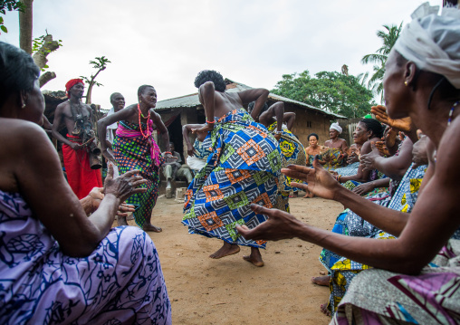 Benin, West Africa, Bopa, women dancing during a traditional voodoo ceremony
