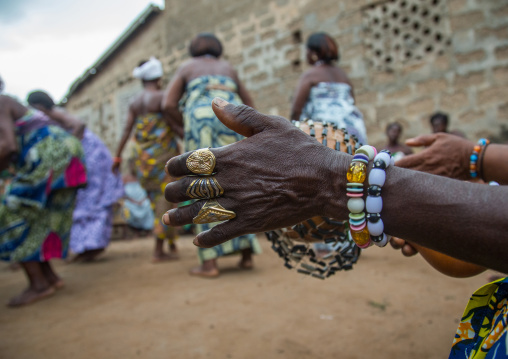 Benin, West Africa, Bopa, women dancing during a traditional voodoo ceremony