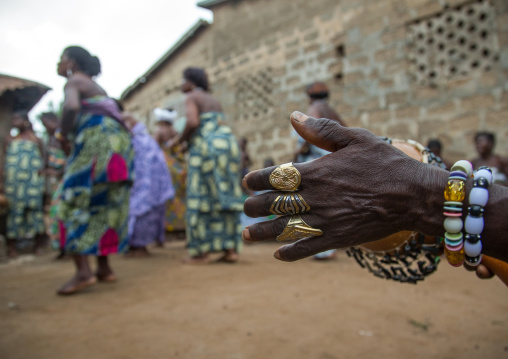Benin, West Africa, Bopa, women dancing during a traditional voodoo ceremony