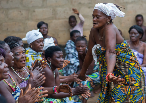 Benin, West Africa, Bopa, women dancing during a traditional voodoo ceremony