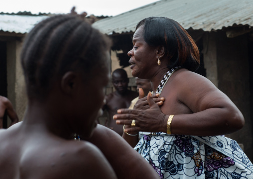 Benin, West Africa, Bopa, women dancing during a traditional voodoo ceremony