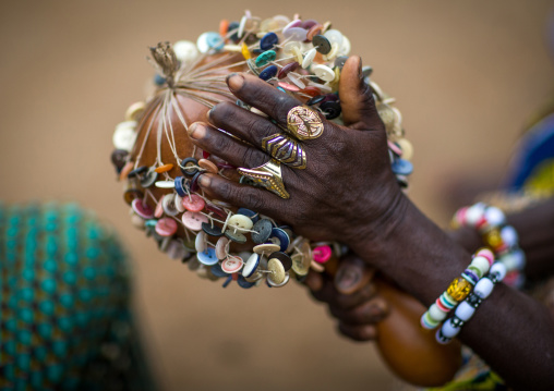 Benin, West Africa, Bopa, women with shakers during a voodoo ceremony