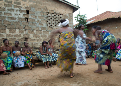 Benin, West Africa, Bopa, women dancing during a traditional voodoo ceremony