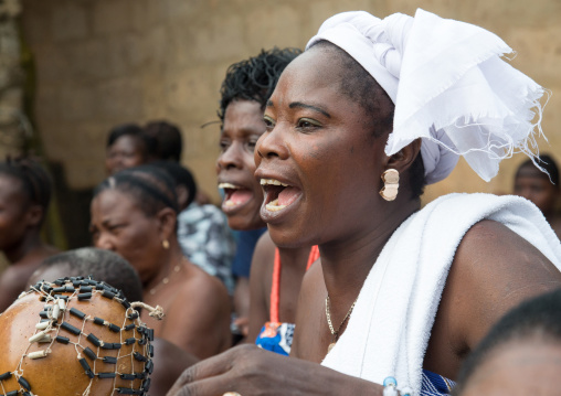 Benin, West Africa, Bopa, women dancing during a traditional voodoo ceremony
