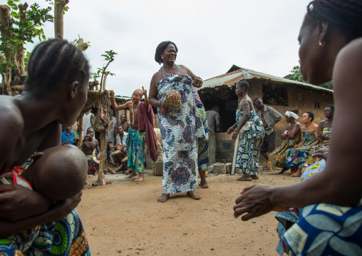 Benin, West Africa, Bopa, women dancing during a traditional voodoo ceremony