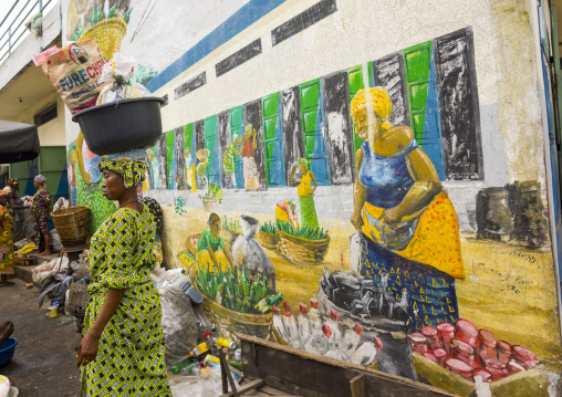 Benin, West Africa, Cotonou, bottles gathered for recycling in dantokpa market