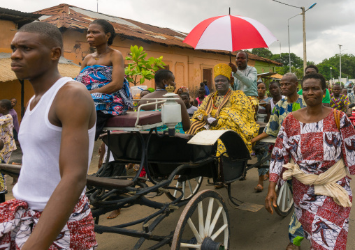 Benin, West Africa, Porto-Novo, porto-novo king toffa ii and his wife in a coach