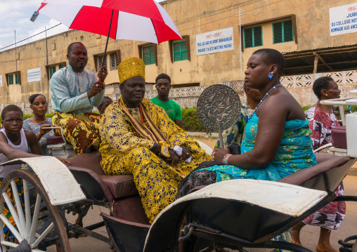 Benin, West Africa, Porto-Novo, porto-novo king toffa ii and his wife in a coach