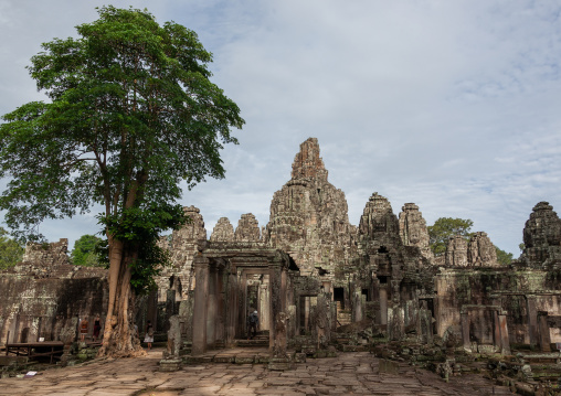 The bayon khmer temple at angkor, Siem Reap Province, Angkor, Cambodia