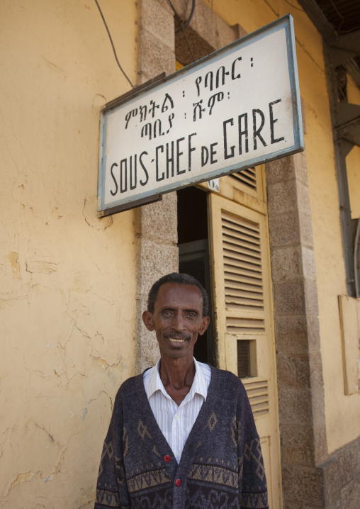 Portrait Of Dire Dawa Train Station Deputy Manager Outside His Office, Ethiopia