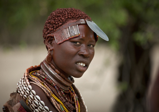 Hamer Woman Celebrating Bull Jumping Ceremony, Omo Valley, Ethiopia
