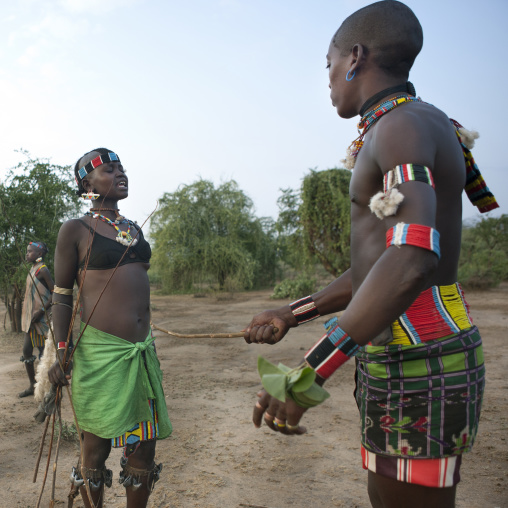 Bana Women Bull Jumper Family Getting Flogged By Great Whipper Bull Jumping Ceremony Ethiopia