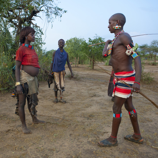 Bana Pregnant Woman Getting Flogged During  Bull Jumping Ceremony Ethiopia