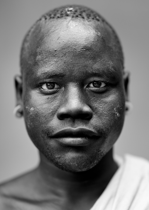 Bodi Man Portrait Hana Mursi Village Omo Valley Ethiopia