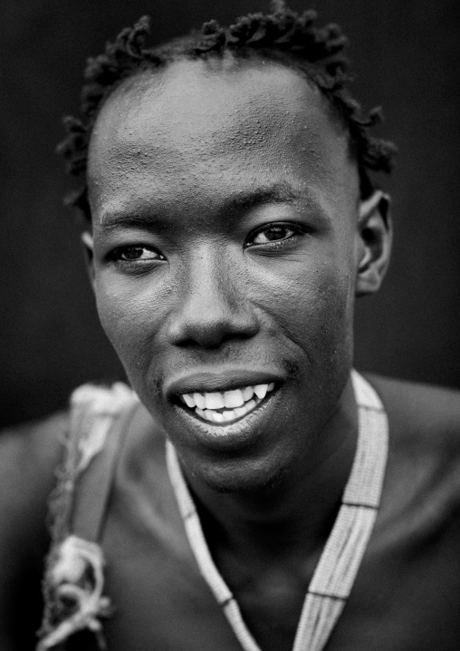 Portrait Of Karo Beautiful Young Man  Omo Valley Ethiopia