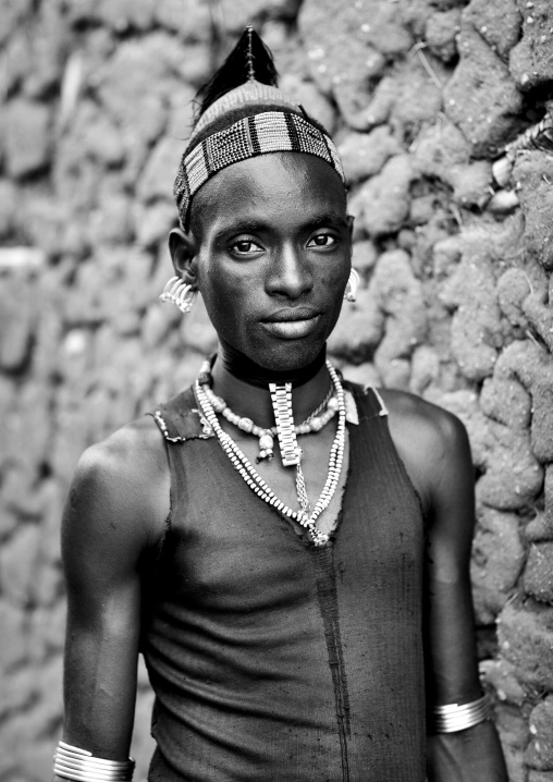 Teenage Hamer Boy With Traditional Ornaments Portrait Omo Valley Ethiopia
