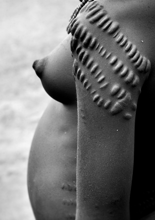 Scarified Shoulder Of Dassanech Young Woman Omorate Ethiopia