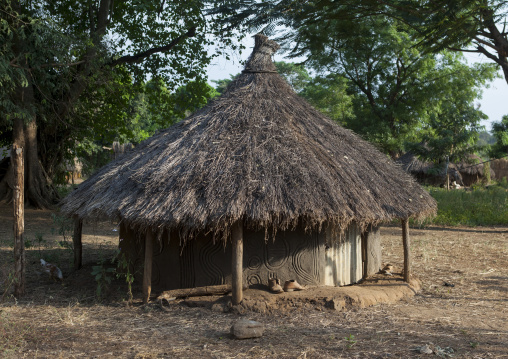 Anuak Traditional Hut In Abobo, The Former Anuak King Village, Gambela Region, Ethiopia