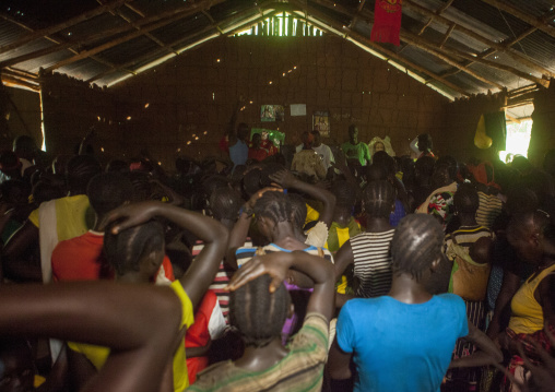 Majang Tribe Celebrating A Catholic Sunday Church Service, Kobown, Ethiopia