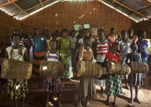 Majang Tribe Celebrating A Catholic Sunday Church Service, Kobown, Ethiopia