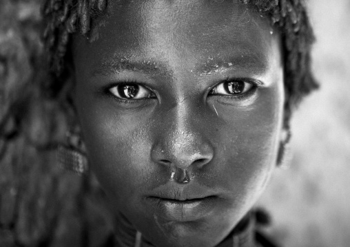 Hamer Tribe Girl In Traditional Outfit, Turmi, Omo Valley, Ethiopia